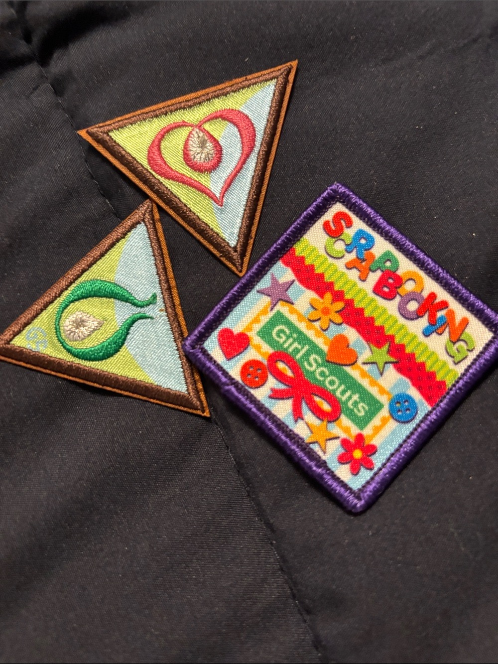 Girl Scouts Scrapbooking Patch Trio - Colorful Embroidered Badges